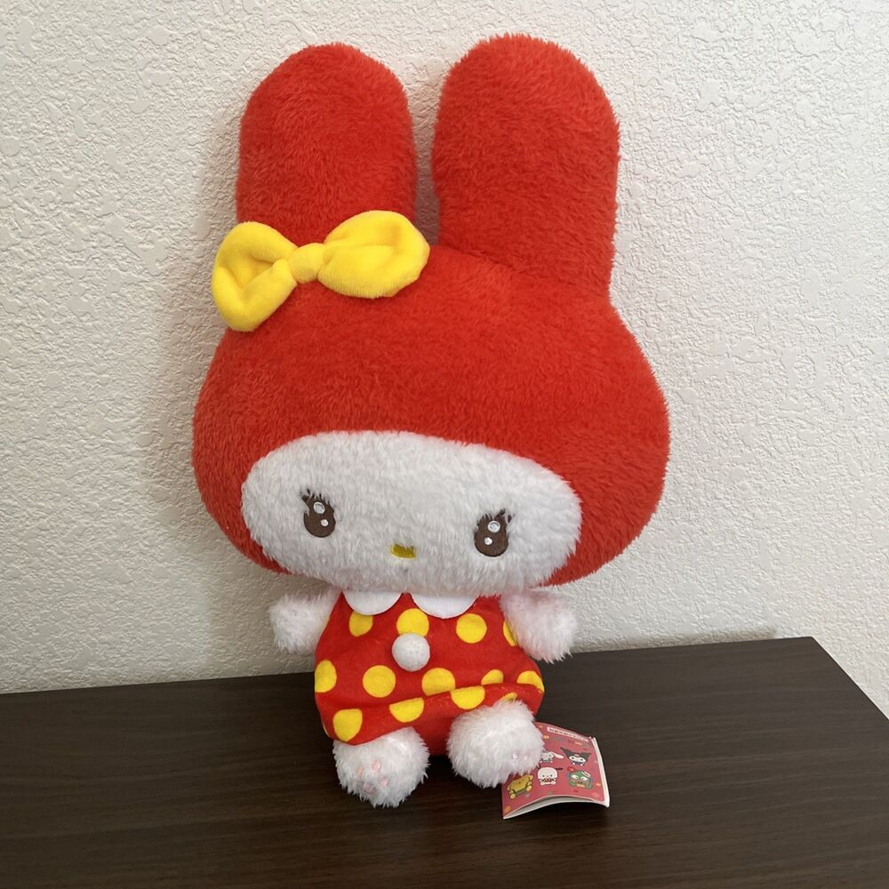 Sanrio My Melody Plush Toy 13 inches Red Hat Retro Twee Dainty Polka Dots NWT